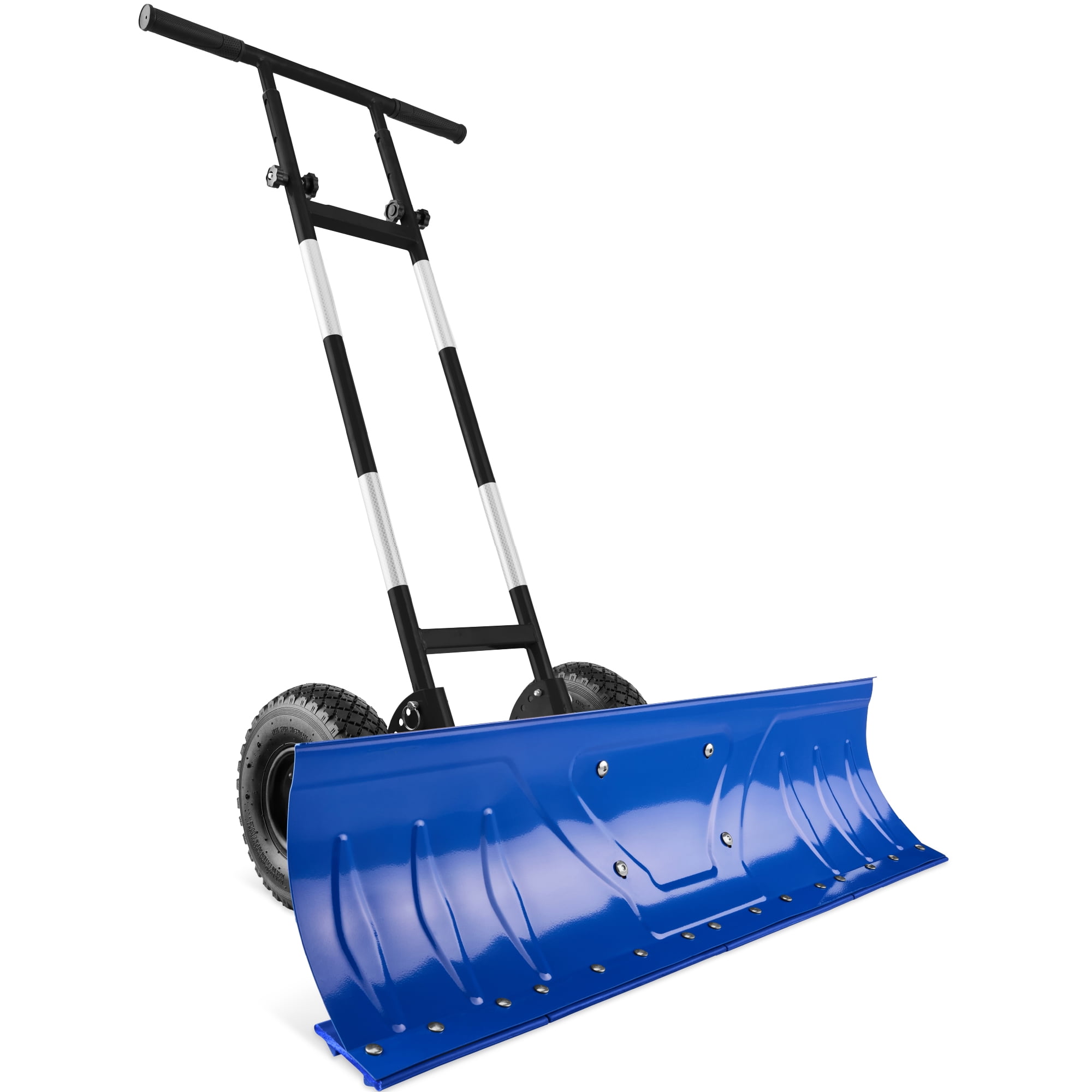 Walmart Black Friday Deals 2025 - Best Choice Products 36in Galvanized Blade Hand Snow Pusher w/ 2 Wheels, Adjustable Handle, Blade Angle - Blue
