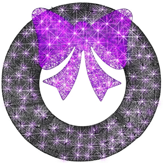 Best Choice Products 36in Pre-Lit Outdoor Halloween Wreath, LED Metal Holiday Decor w/ 120 Lights, Bow