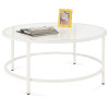 Best Choice Products 36in Round Tempered Glass Coffee Table for Home, Living Room, Dining Room - White