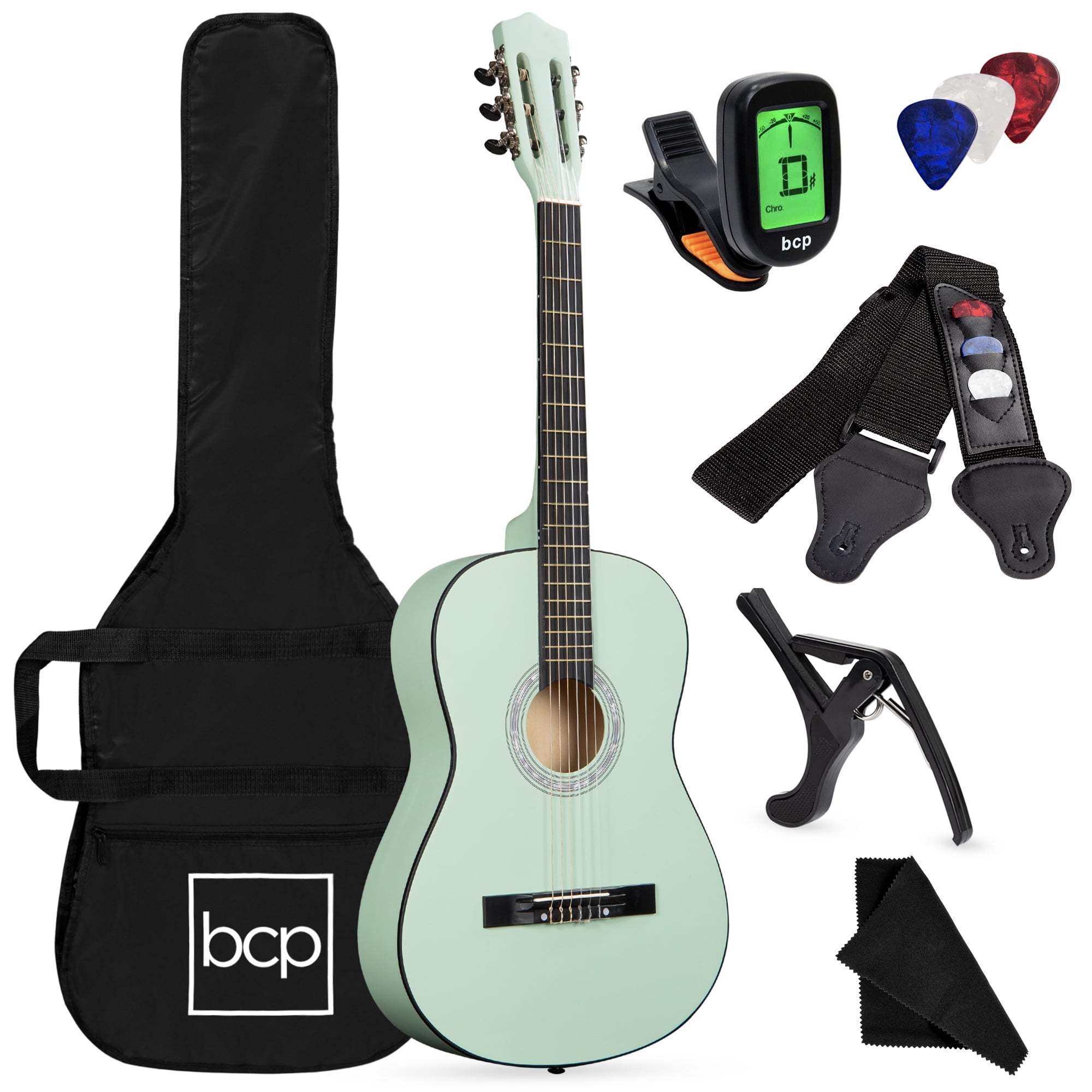 Best Choice Products 38in Beginner Acoustic Guitar Starter Kit w/ Case,  Strap, Digital Tuner, Strings - Purple 