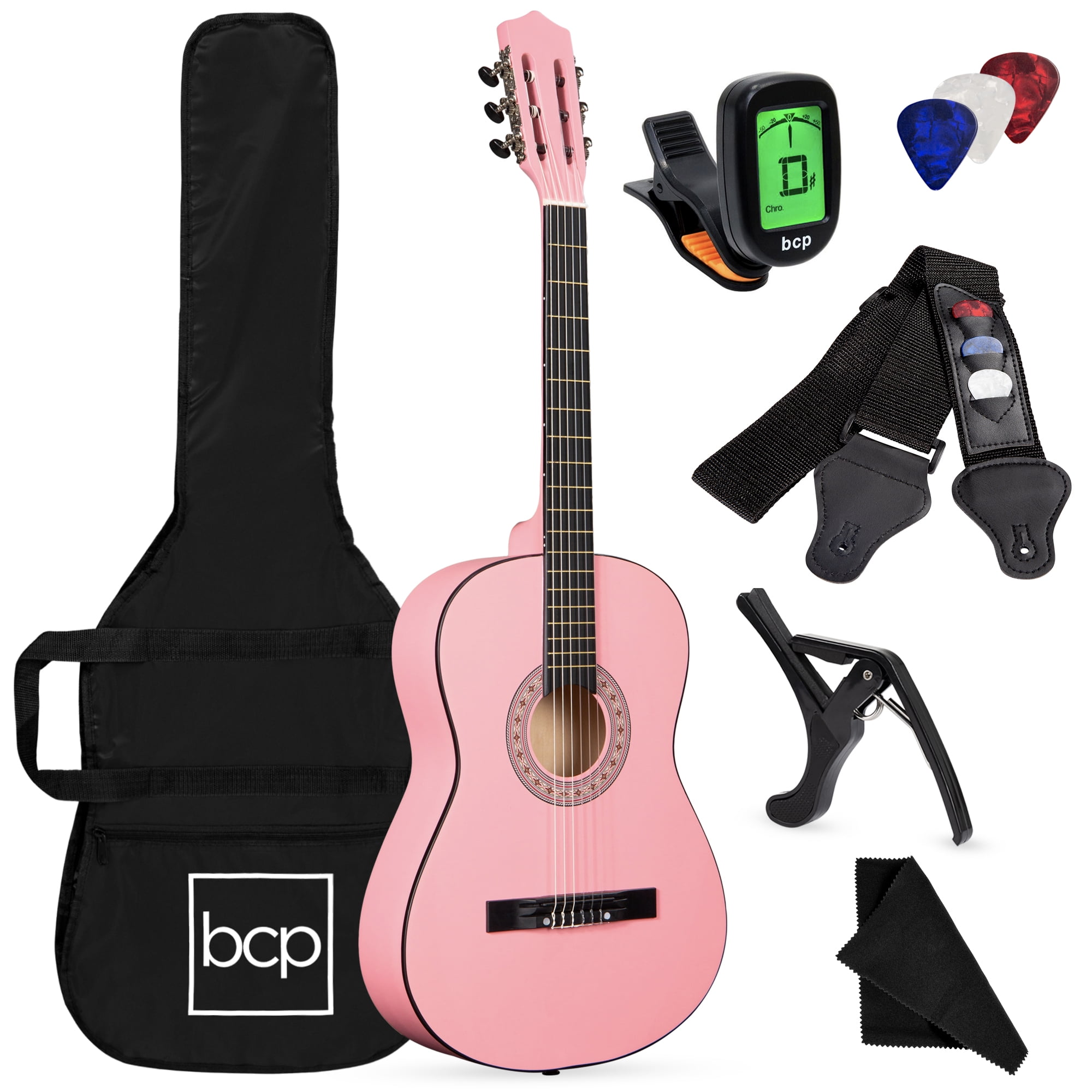 Best Choice Products 38in Beginner Acoustic Guitar Starter Kit w/ Gig Bag,  Strap, Digital Tuner, Strings - Blue 