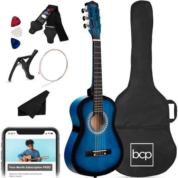 Best Choice Products Walmart Exclusive 38in Beginner Acoustic Guitar Starter Kit w/ Gig Bag, Strap, Extra Strings - Walmart Blue