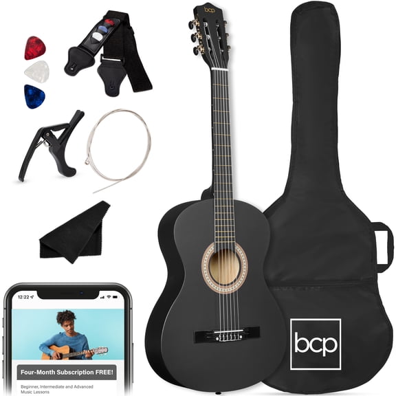 Best Choice Products Walmart Exclusive 38in Beginner Acoustic Guitar Starter Kit w/ Gig Bag, Strap, Extra Strings - Walmart Black
