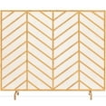thumbnail image 1 of Best Choice Products 38x31in Single Panel Handcrafted Iron Chevron Fireplace Screen w/ Distressed Finish - Gold, 1 of 8
