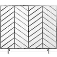 thumbnail image 1 of Best Choice Products 38x31in Single Panel Handcrafted Iron Chevron Fireplace Screen w/ Distressed Finish - Pewter, 1 of 8