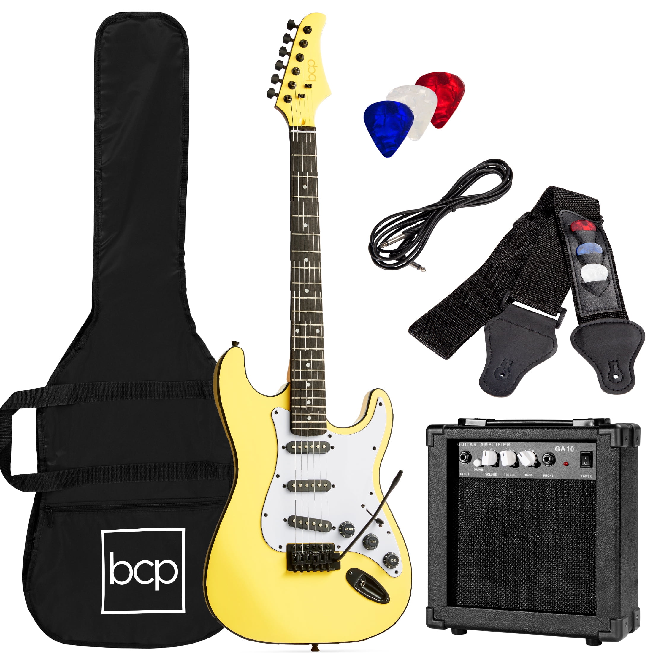 Best Choice Products 39in Full Size Beginner Electric Guitar Kit with Case, Strap, Amp, Whammy Bar - Bourbon Best Choice Products 39in Full Size Beginner Electric Guitar Kit with Case, Strap, Amp, Whammy Bar - Bourbon