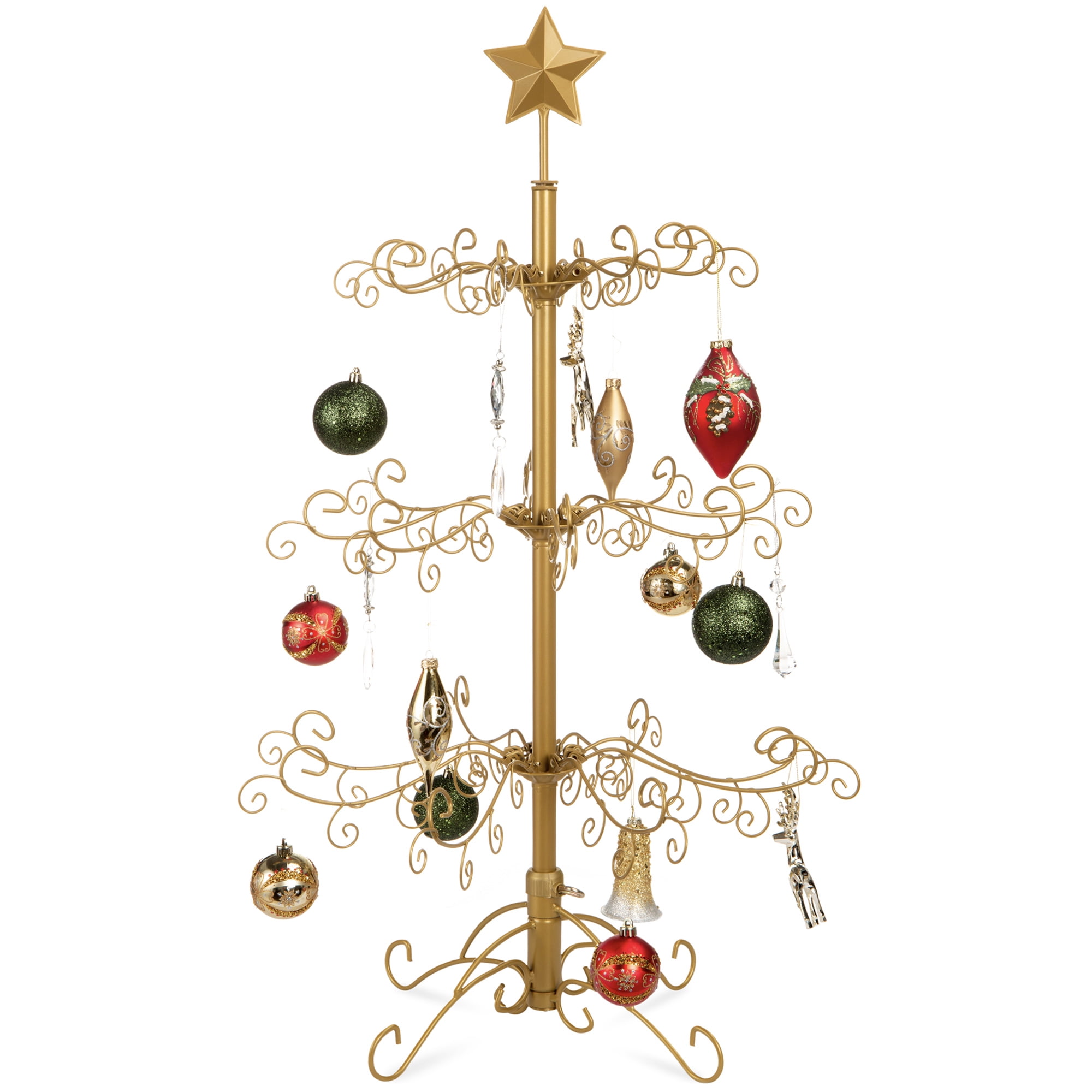 Best Choice Products 3ft Wrought Iron Ornament Display Christmas Tree w/ Easy Assembly, Stand