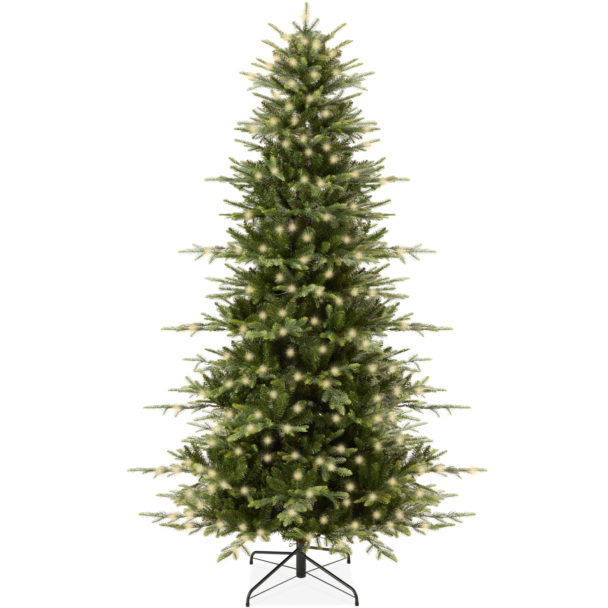 4.5ft Pre-Lit Noble Fir Christmas Tree with LED Lights