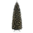 thumbnail image 1 of Best Choice Products 4.5ft Pre-Lit Black Artificial Christmas Tree, Holiday Pencil Tree w/ 100 Incandescent Lights, Base, 1 of 8