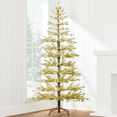 Best Choice Products 4.5ft Pre-Lit Flocked Sparse Christmas Tree w/ 100 2-in-1 LEDs, Cordless Connection, Metal Stand