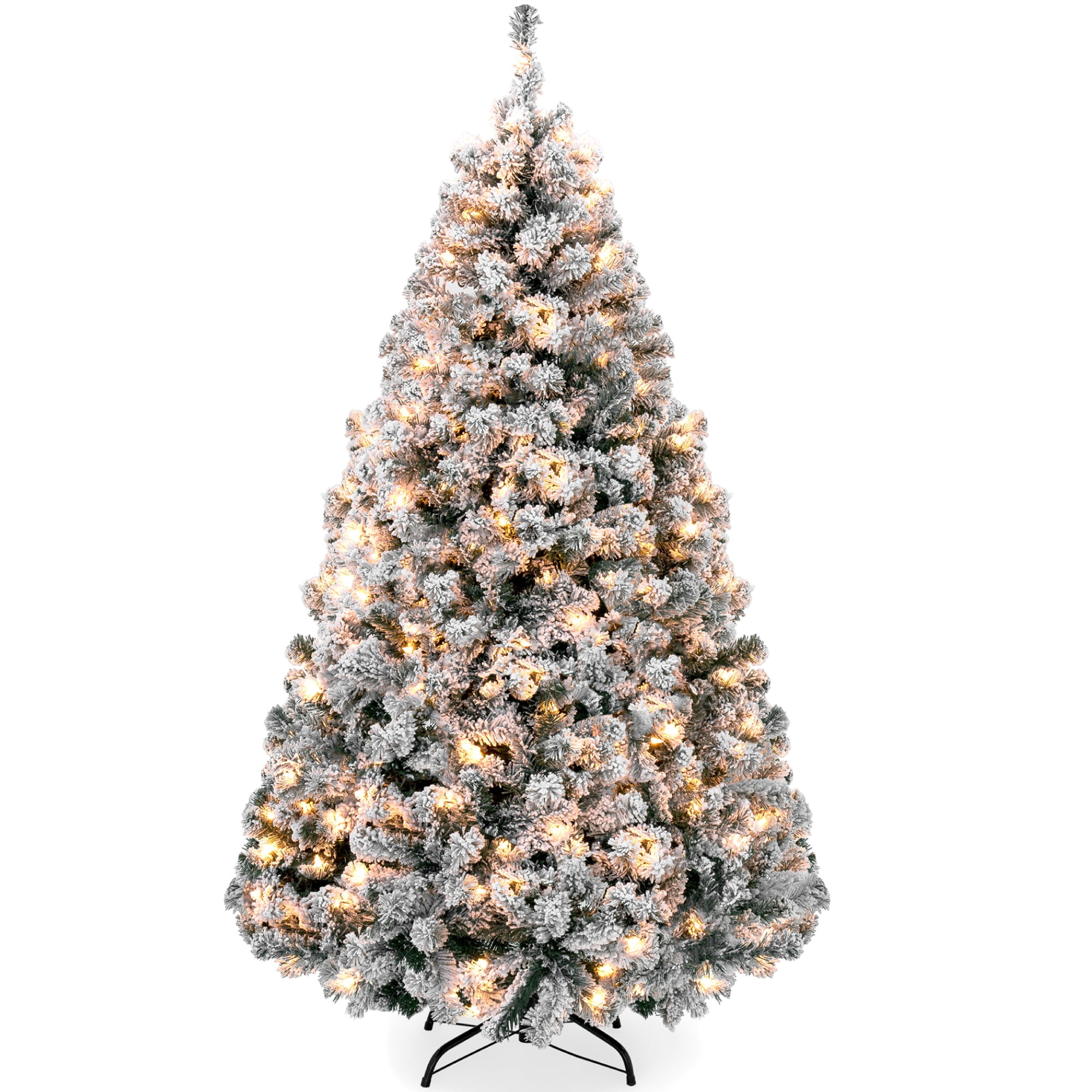 Best Choice Products Pre-Lit Flocked Christmas Tree