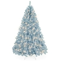 Best Choice Products 4.5ft Pre-Lit Ice Blue Christmas Tree, Artificial Holiday Decoration w/ 175 Lights
