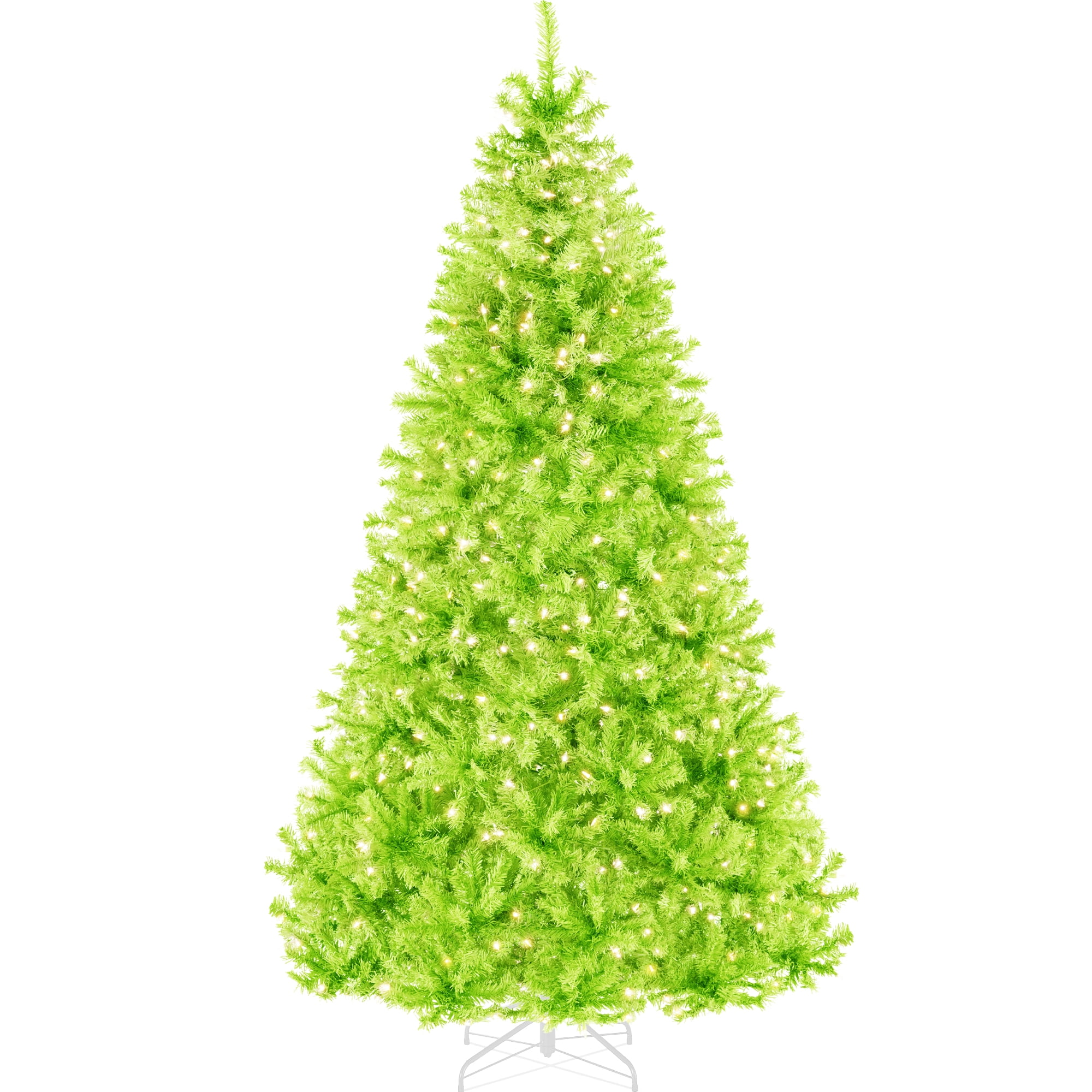 Best Choice Products 4.5ft Pre-Lit Lime Green Christmas Tree, Artificial Holiday Decoration w/ 175 Lights