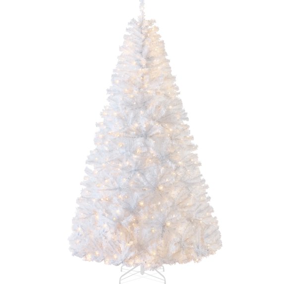 Best Choice Products 4.5ft Pre-Lit Premium Hinged Artificial Christmas Pine Tree w/ 200 Lights, Metal Stand, 432 Tips