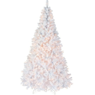 Best Choice Products 4.5ft Pre-Lit White Christmas Pine Tree w/ Flocked Branches, 200 Warm White Lights