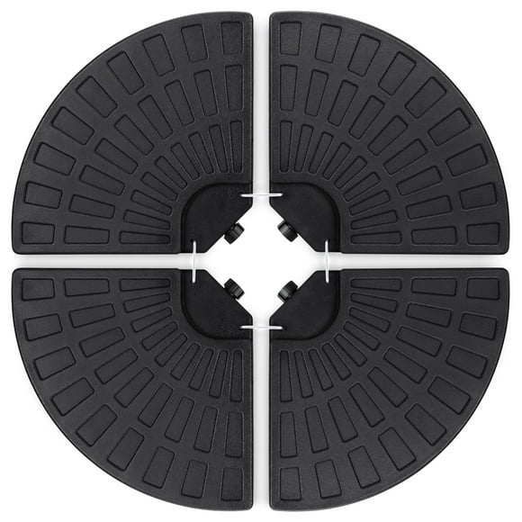 Best Choice Products 4-Piece Cantilever Offset Patio Umbrella Base Stand, Fills Up to 160lbs w/ Carry Handles - Black