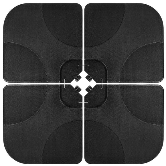 Best Choice Products 4-Piece Cantilever Offset Patio Umbrella Stand Square Base Plate Set w/ Easy-Fill Spouts - Black