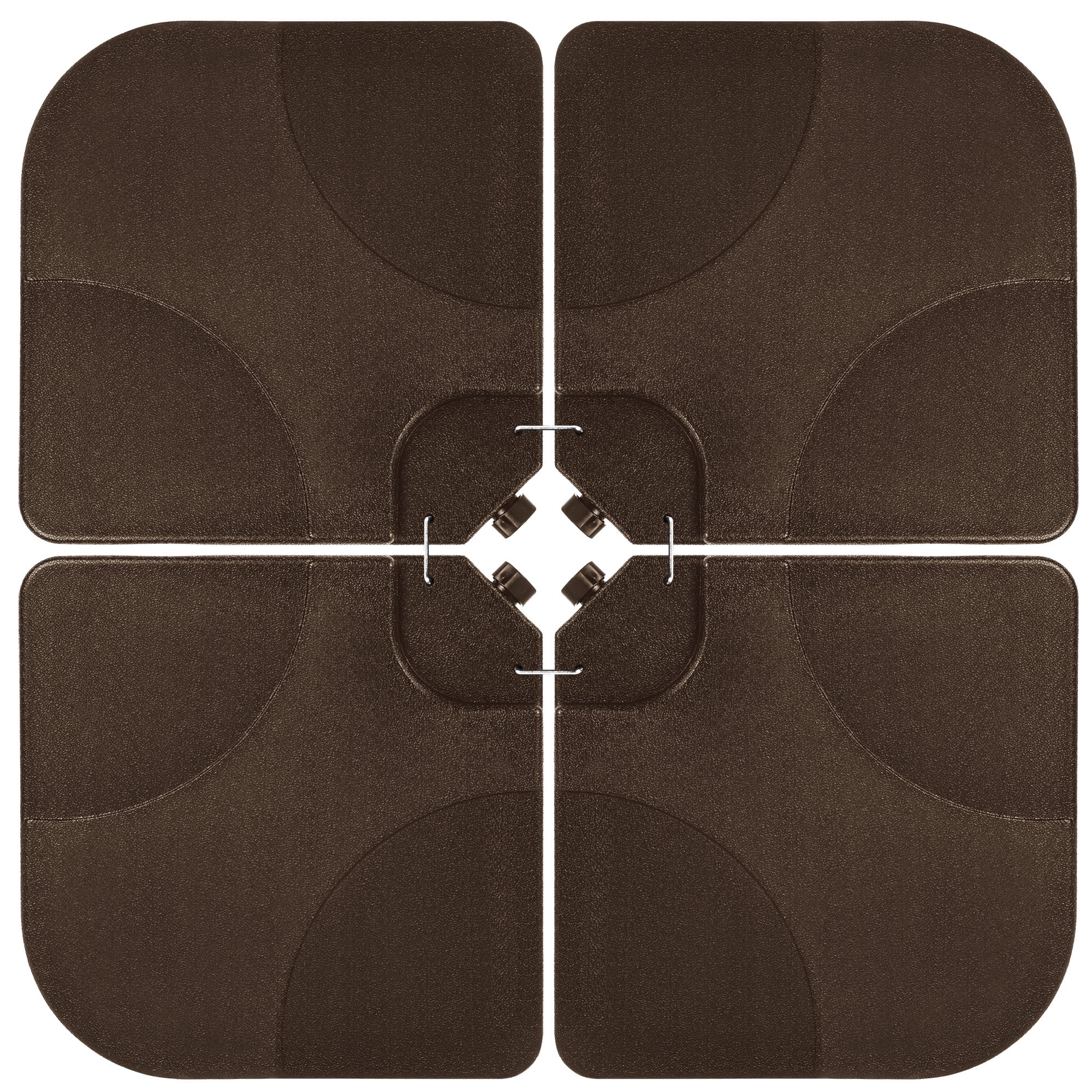 Brown Plastic Square Parasol Base with Easy-Fill Spouts