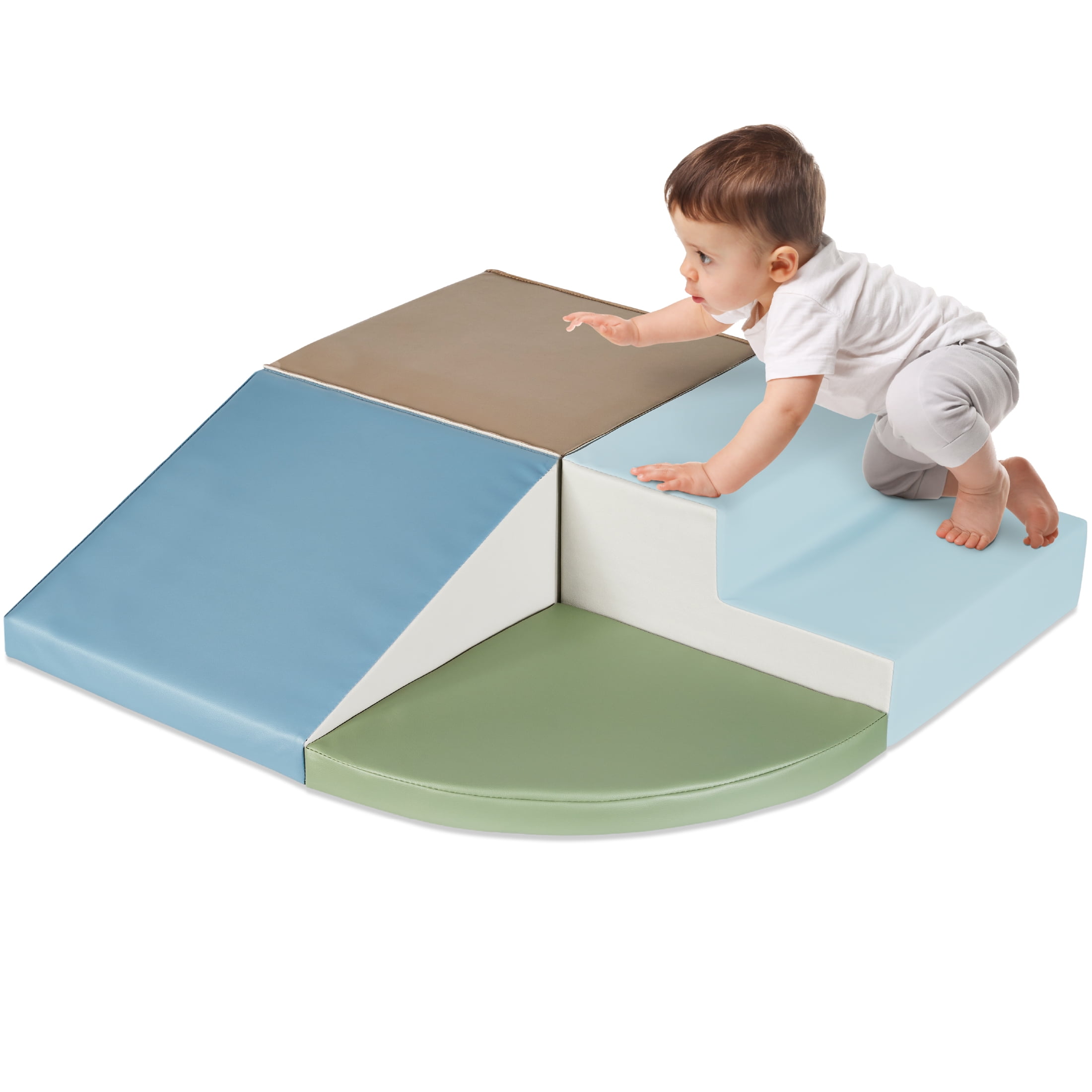 Earth Tone 4-Piece Kids Climb and Crawl Foam Playset