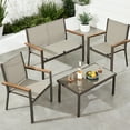 thumbnail image 1 of Best Choice Products 4-Piece Outdoor Textilene Patio Conversation Furniture Set w/ Loveseat, Table - Brown/Tan, 1 of 10