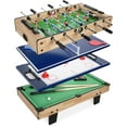 thumbnail image 1 of Best Choice Products 4-in-1 Multi Game Table, Childrens Arcade Set w/ Pool Billiards, Air Hockey, Foosball - Natural, 1 of 8
