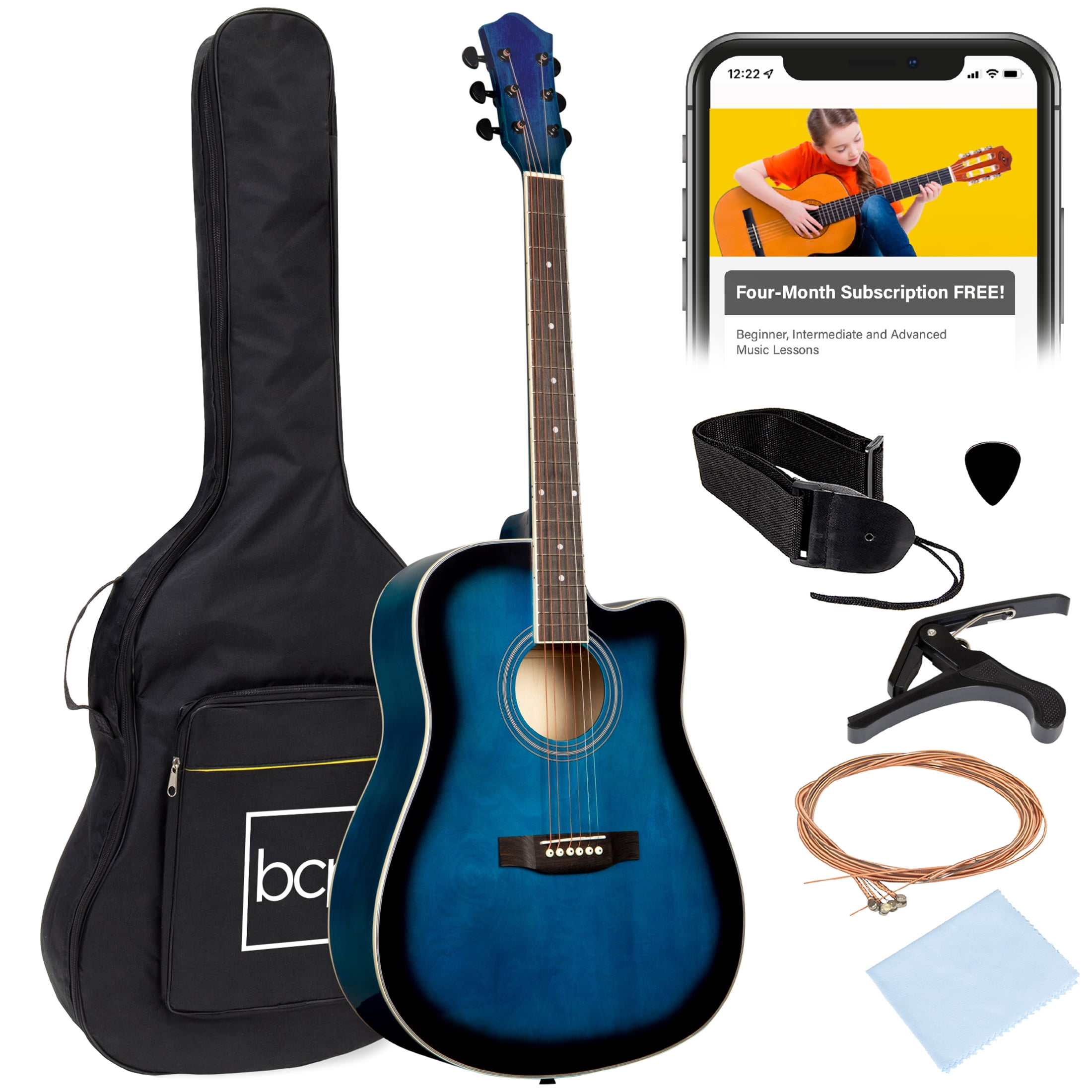 Best Choice Products Adult Real 41in Full Size Acoustic Guitar Set with Case, Strap, Capo, Strings - SoCal Green - Walmart.com Best Choice Products Adult Real 41in Full Size Acoustic Guitar Set with Case, Strap, Capo, Strings - SoCal Green - Walmart.com