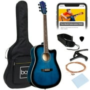 Best Choice Products 41in Full Size Beginner Acoustic Guitar Set with Case, Strap, Capo, Strings - Blue