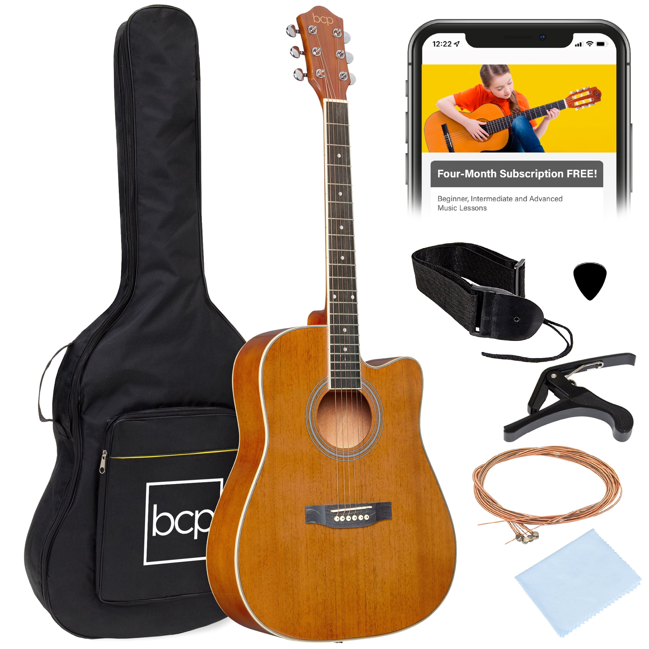 Best Choice Products Adult Real 41in Full Size Acoustic Guitar Set with Case, Strap, Capo, Strings - SoCal Green - Walmart.com Best Choice Products Adult Real 41in Full Size Acoustic Guitar Set with Case, Strap, Capo, Strings - SoCal Green - Walmart.com