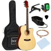 Best Choice Products 41in Full Size Beginner Acoustic Guitar Set with Case, Strap, Capo, Strings, Tuner - Natural