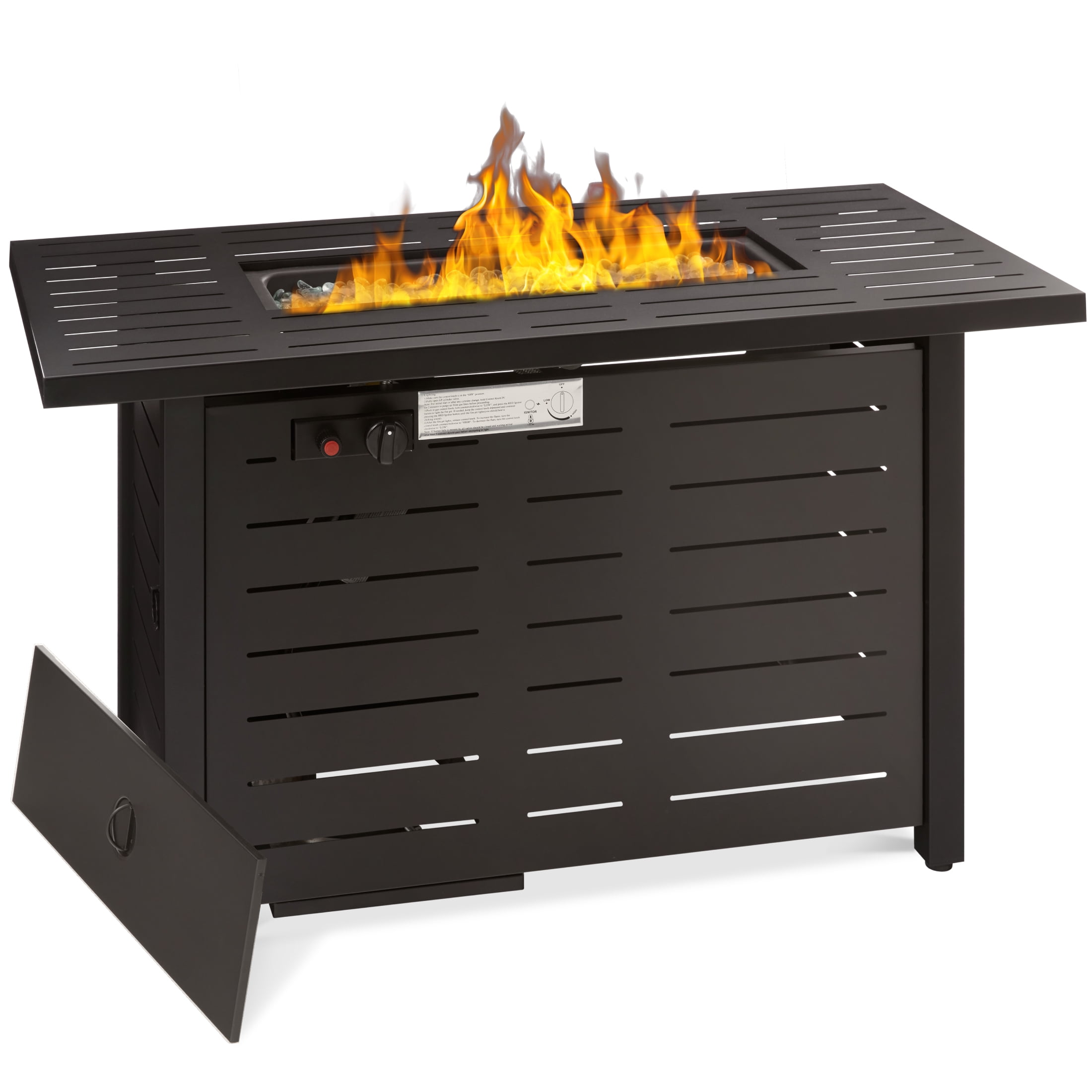 Best Choice Products 42in Fire Pit Table 50 000 BTU Rectangular