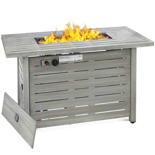 Best Choice Products 42in Fire Pit Table 50,000 BTU Rectangular Steel ...