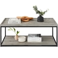 thumbnail image 1 of Best Choice Products 44in 2-Tier Rectangular Tray Top Coffee Table,  Accent Furniture w/ Metal Frame,  Shelf - Gray, 1 of 7