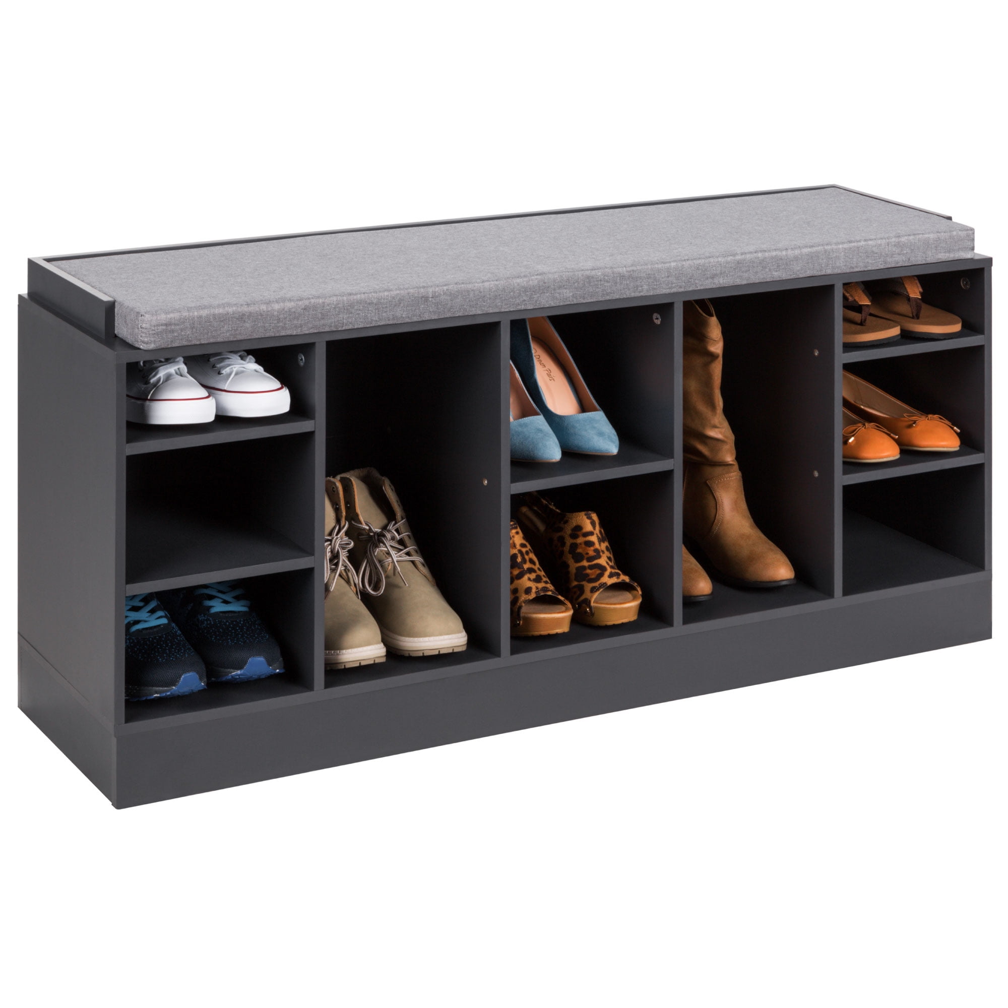 Costway Shoe Storage Bench With Cushion Shoe Storage Organizer Shoe Rack  Entryway Grey/natural : Target