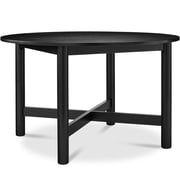 Best Choice Products 47In Round Solid Wood Dining Table, Modern Farmhouse Table For 4, Space Saving, Easy Assembly - Black