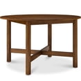 thumbnail image 1 of Best Choice Products 47In Round Solid Wood Dining Table, Modern Farmhouse Table For 4, Space Saving, Easy Assembly - Walnut, 1 of 10