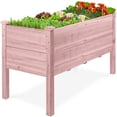 thumbnail image 1 of Best Choice Products 48" x 24" x 30" Raised Garden Bed, Extra Deep 16" Depth, Elevated Wood Planter Stand - Pink, 1 of 8