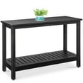 thumbnail image 1 of Best Choice Products 48in 2-Shelf Indoor Outdoor Wooden Console Table Multifunctional Buffet Bar Storage - Black, 1 of 9
