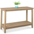 thumbnail image 1 of Best Choice Products 48in 2-Shelf Indoor Outdoor Wooden Console Table Multifunctional Buffet Bar Storage - Taupe, 1 of 8