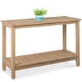 thumbnail image 1 of Best Choice Products 48in 2-Shelf Indoor Outdoor Wooden Console Table Multifunctional Buffet Bar Storage - Taupe, 1 of 8