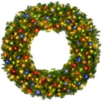 Best Choice Products 48in Artificial Pre-Lit Fir Christmas Wreath Decoration w/ 250 Multicolor Lights, 714 Tips