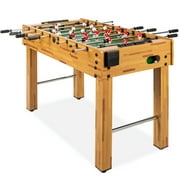 Best Choice Products 48in Competition Sized Foosball Table for Home, Game Room w/ 2 Balls, 2 Cup Holders - Light Brown