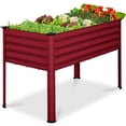 thumbnail image 1 of Best Choice Products 48x24x30in Elevated Galvanized Metal Garden Bed w/ Corner Protectors - Royal Red, 1 of 10