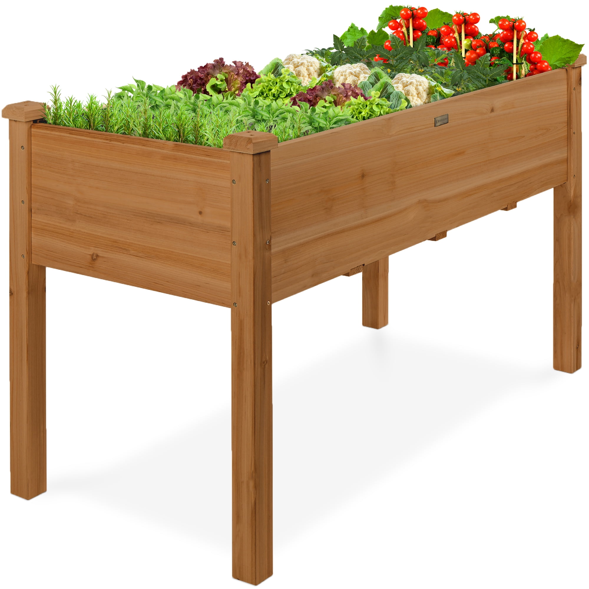 Acorn Brown Fir Wood Elevated Garden Planter Box