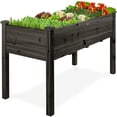thumbnail image 1 of Best Choice Products 48x24x30in Raised Garden Bed, Elevated Wooden Planter for Yard w/ Foot Caps, Liner - Black, 1 of 7