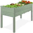 thumbnail image 1 of Best Choice Products 48x24x30in Raised Garden Bed, Scalloped Design, Elevated Wooden Planter for Yard - Sage, 1 of 9