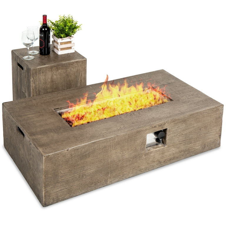 Best Choice Products 48x27in 50,000 BTU Patio Propane Fire Pit Table, Side Table Tank Storage w/ Wood Finish, Pit Cover Best Choice Products 48x27in 50,000 BTU Patio Propane Fire Pit Table, Side Table Tank Storage w/ Wood Finish, Pit Cover