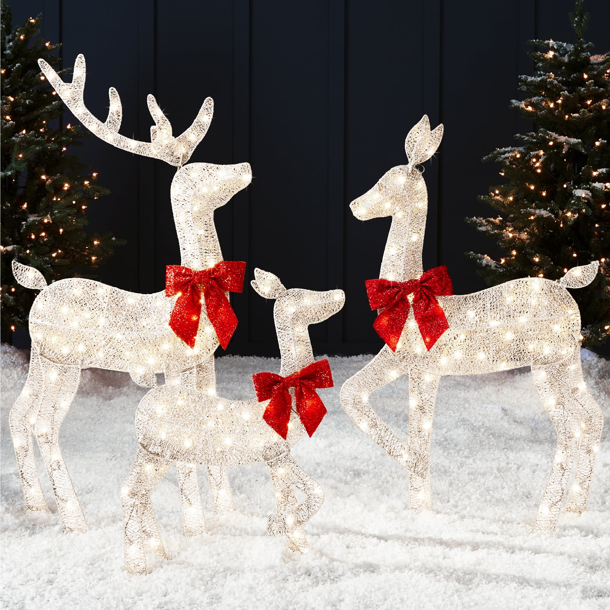 Best Choice Products 4ft 3-Piece Lighted 2D Christmas Deer