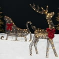 thumbnail image 1 of Best Choice Products 4ft Lighted 2D Christmas Reindeer & Sleigh Set Outdoor Decor w/ 140 Warm White LED Lights - Rattan, 1 of 8