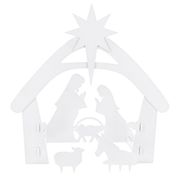 Best Choice Products 4ft Outdoor Nativity Scene, Weather-Resistant Decor, Christmas Family Yard Decoration, PVC - White