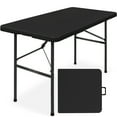 thumbnail image 1 of Best Choice Products 4ft Plastic Folding Table, Indoor Outdoor Heavy Duty Portable w/ Handle, Lock for Picnic - Black, 1 of 8